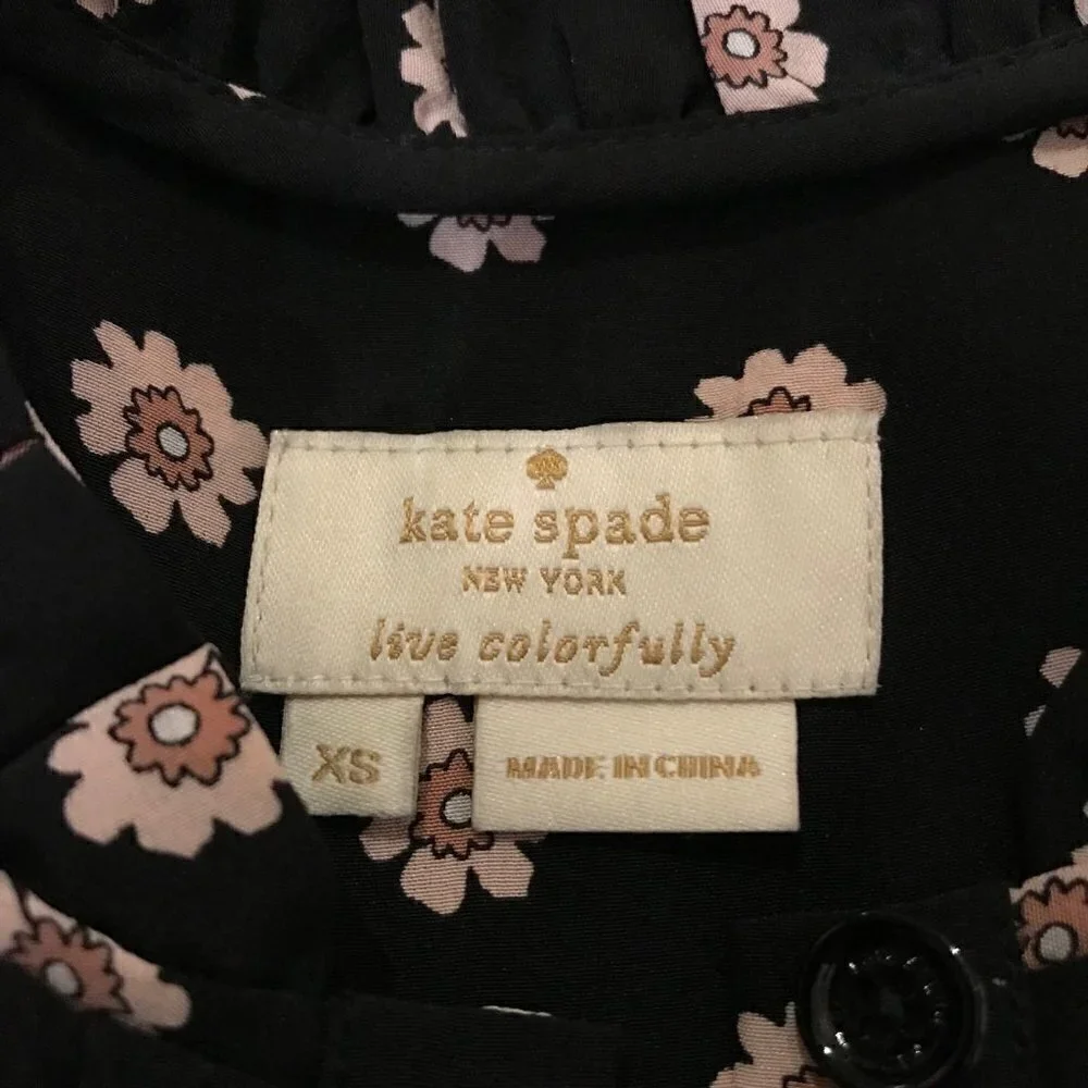 Kate Spade pleated floral shell